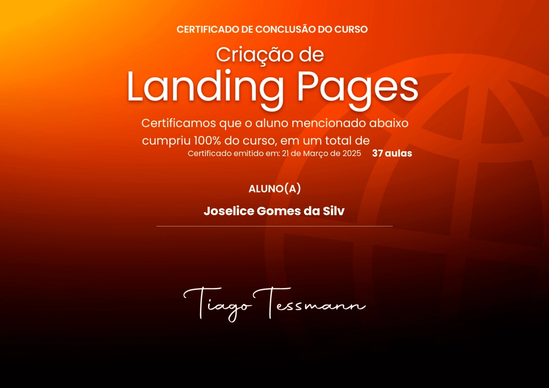 Certificado Criação de Landing Pages