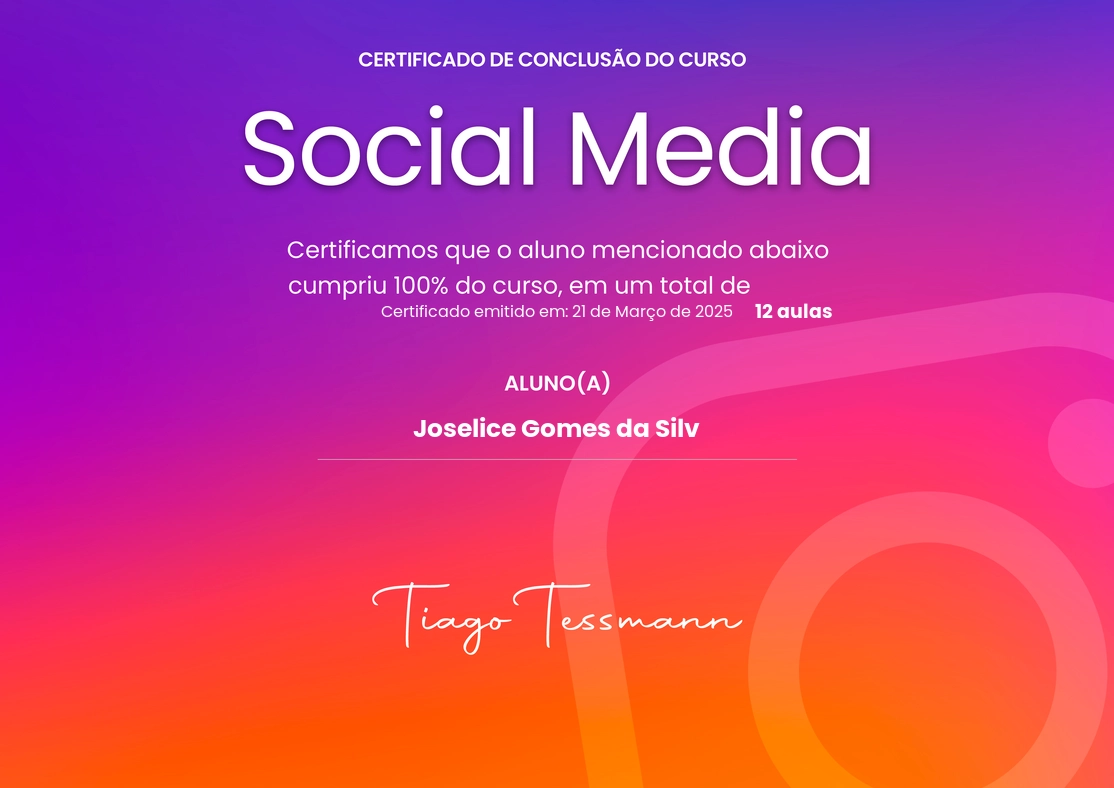 Certificado Social Media